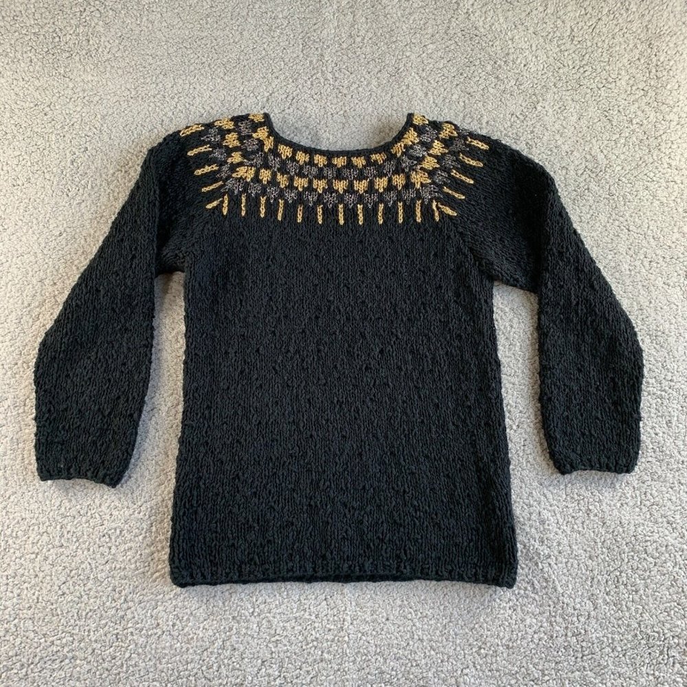 Vintage Liz Claiborne Sweater Womens‎ Medium Silk Ramie Chunky Knit Metallic NEW